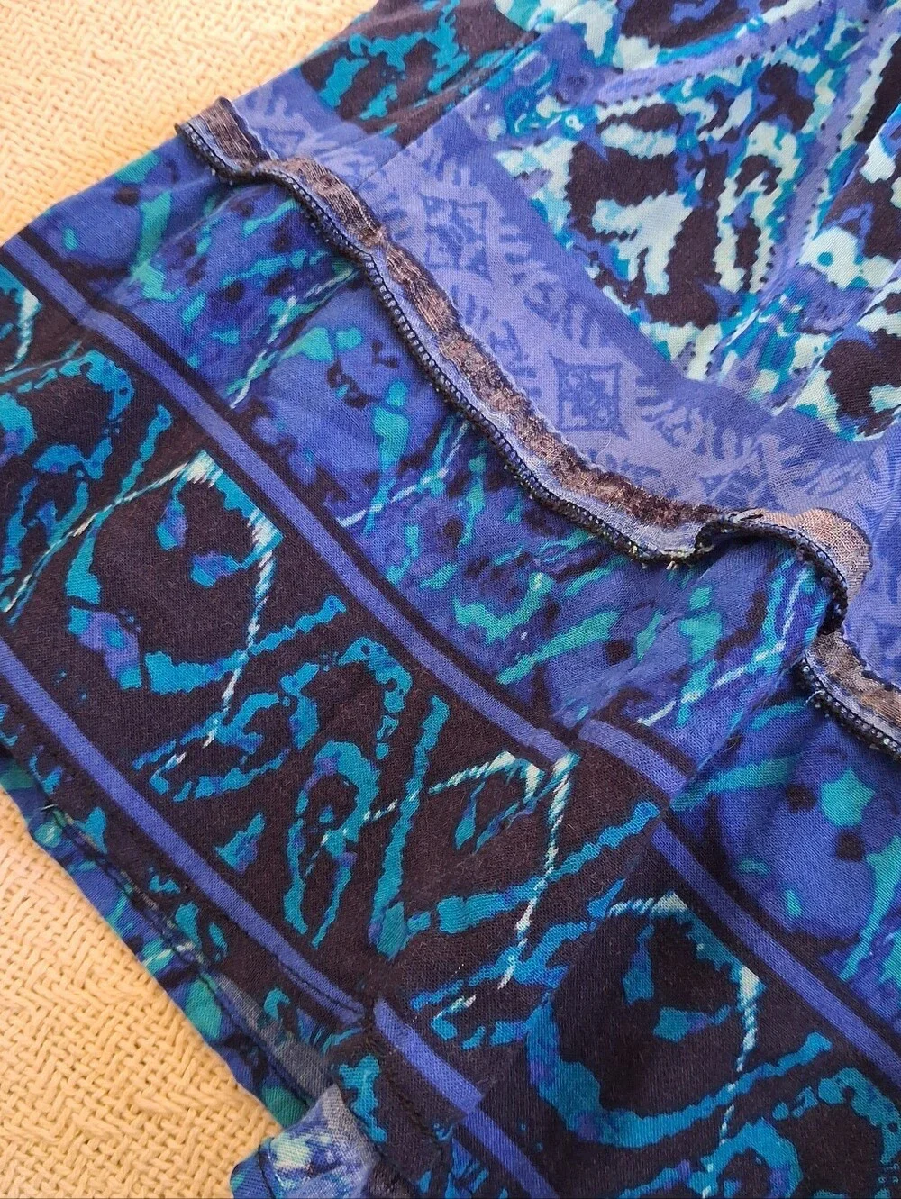 notations ♡ boho tiered blue small maxi skirt mermaid core coastal